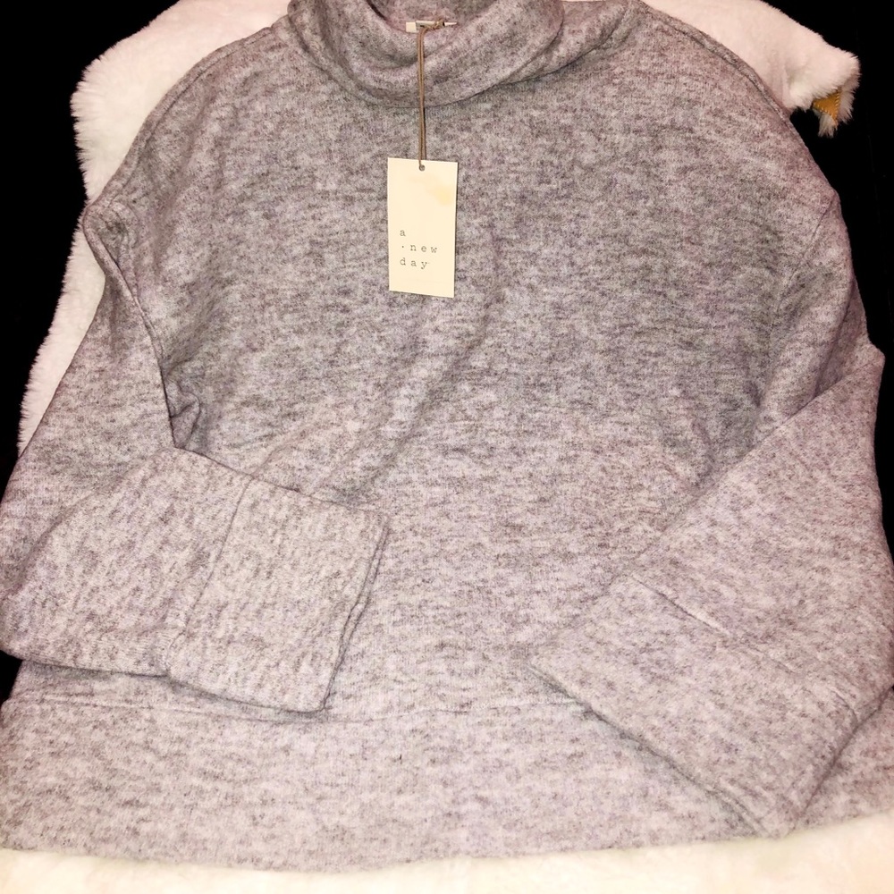Sweater turtleneck in gray and cream